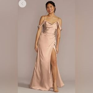 Davids Bridal Champagne Bridesmaids Dress Size 16